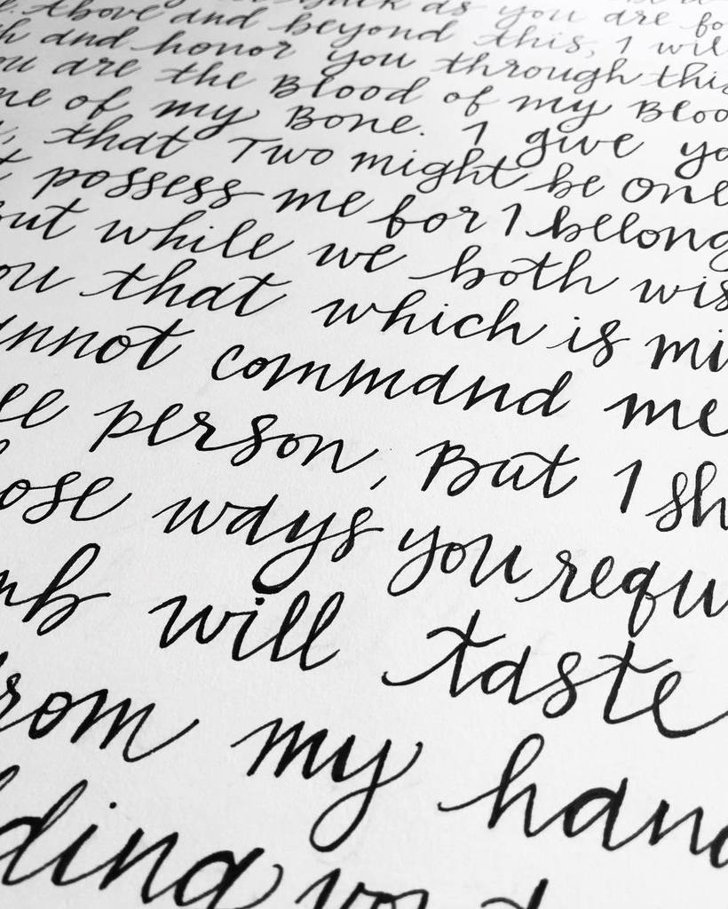 Druthersco's tweet photo. By seacalligraphy Wedding vows for a 1 year anniversary. 📃 https://t.co/cCdfajDkcr