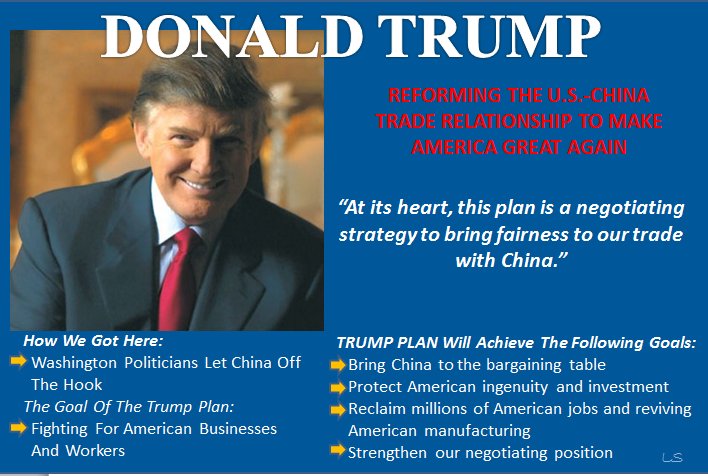 LindaSuhler's tweet image. ✔️VOTE #Trump2016➡️ Trump will END the China trade imbalance that costs American JOBS
#MAGA
donaldjtrump.com/positions/us-c…