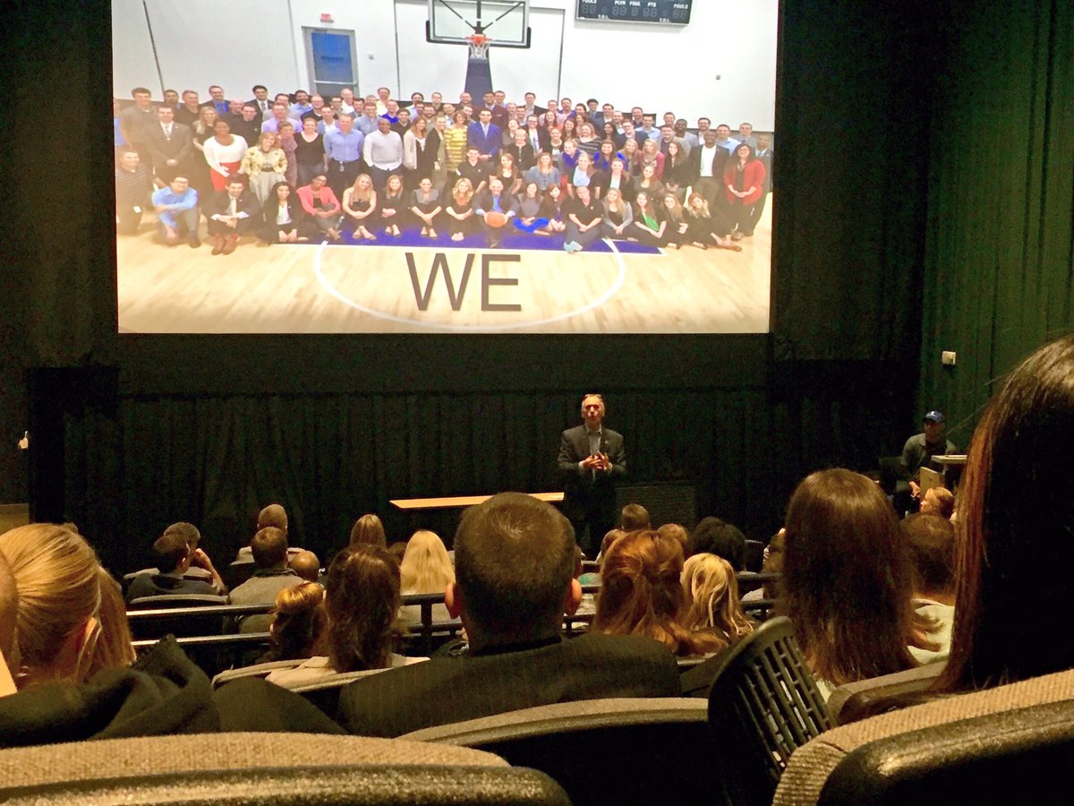 Twolves_Lynx's tweet photo. .@wolvespresident kicking off this morning's all-staff 'WE' meeting #BeAPack https://t.co/s5IdPWhVTV