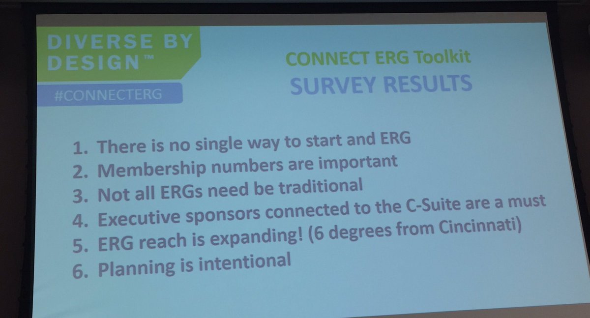 DiversityDynamo's tweet photo. Takeaways from ERG Multi – company survey by #connecterg @CincyChamber https://t.co/96AZ8aLgKE