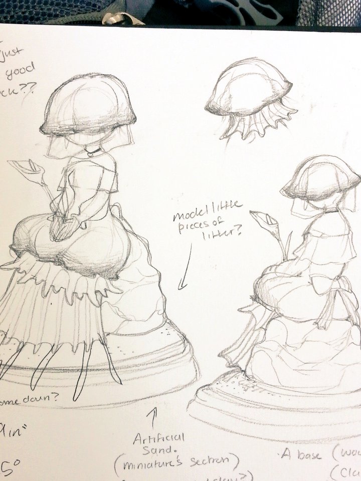 Making a jellyfish lady sculpture for design! Hope it turns out okay, I'm not the best at sculpting but I enjoy it! 