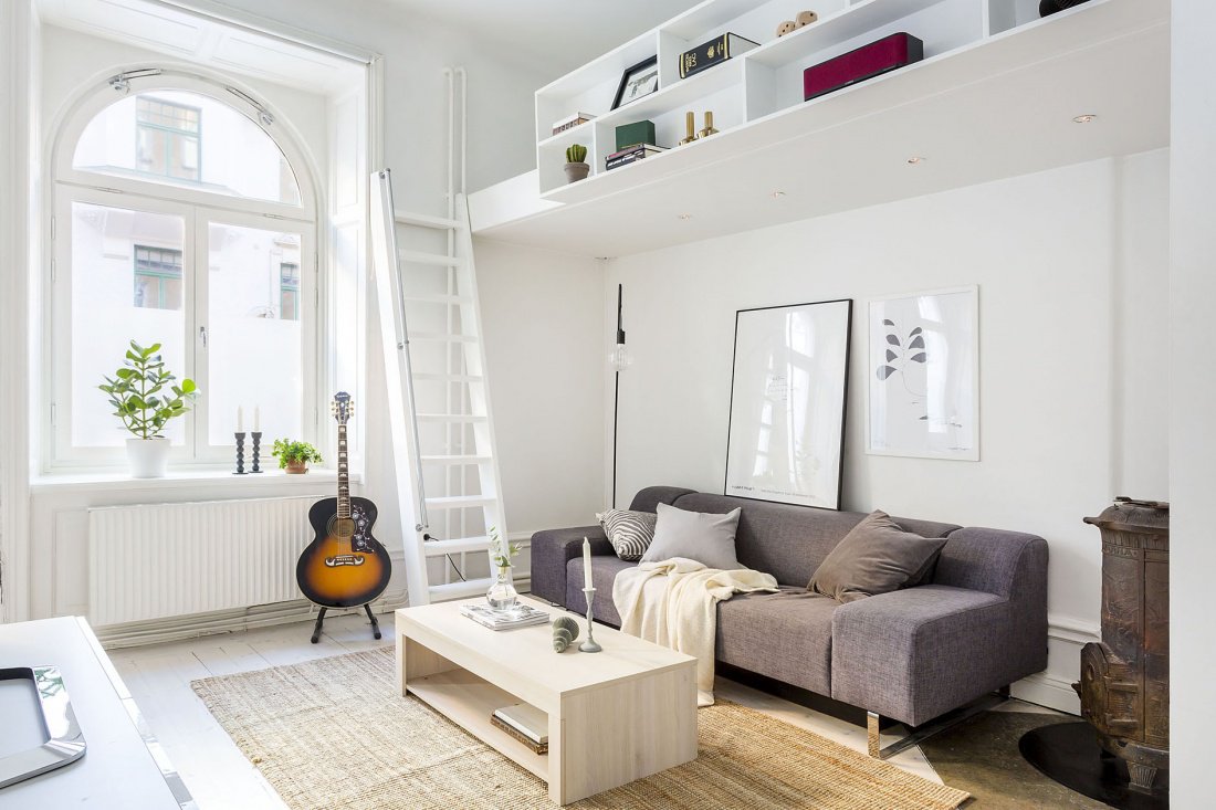 Scandinavian studio apartment. #decor #interior #love #Scandinavian #design