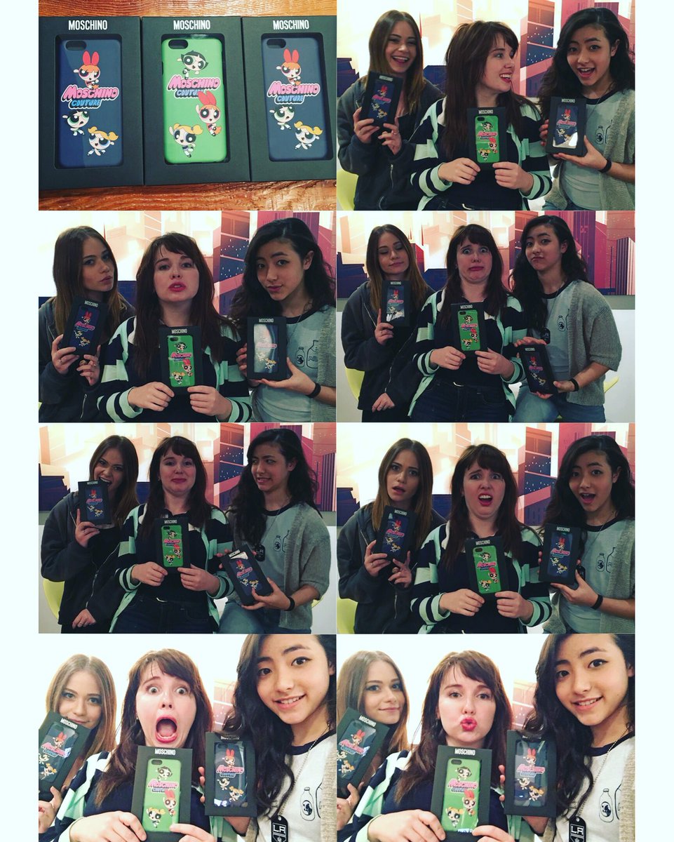 JustKristenLi's tweet photo. Thank you #Moschino for the iPhone case! The #powerpuffgirls got some serious #phoneswag
👸🏻💕😎🔥
 #crazygals #sayprune https://t.co/rAANmVFwE5