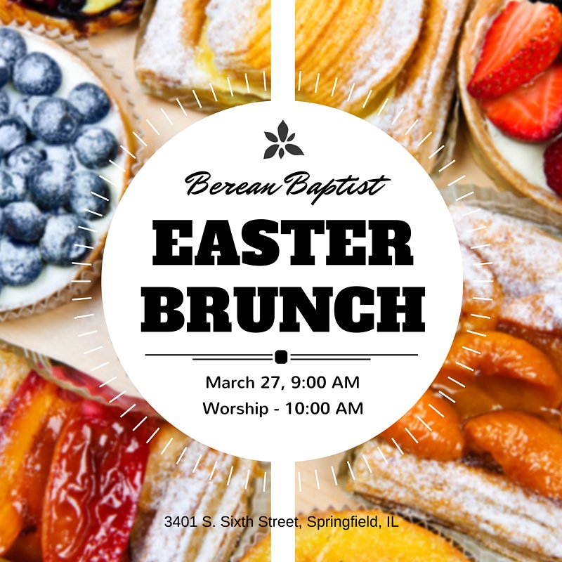 BereanSpfld's tweet photo. No plans for Easter morning breakfast?  Join us for some good eats (9:00) and an Easter Service (10:00) to follow! https://t.co/xSs2pxJgJN
