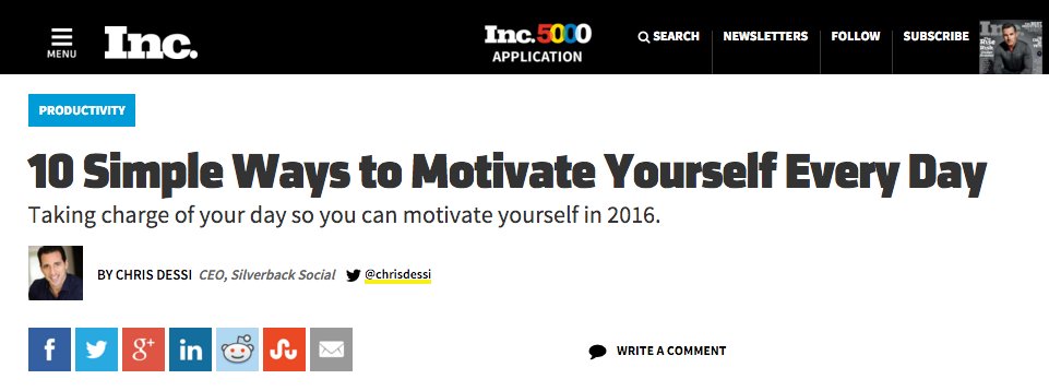 donwyatt's tweet photo. Worker ... motivate thy self. @Inc has suggestions to do it. My favorite: #10. Yours? | https://t.co/kiTpYjCKq0 https://t.co/1H6fPpUT2O