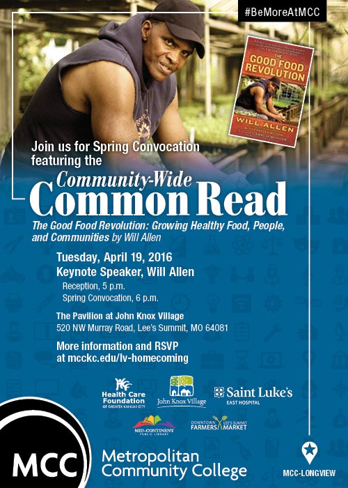 Are you part of The Good Food Revolution? Are you reading the book by Will Allen? Don't forget Convocation.