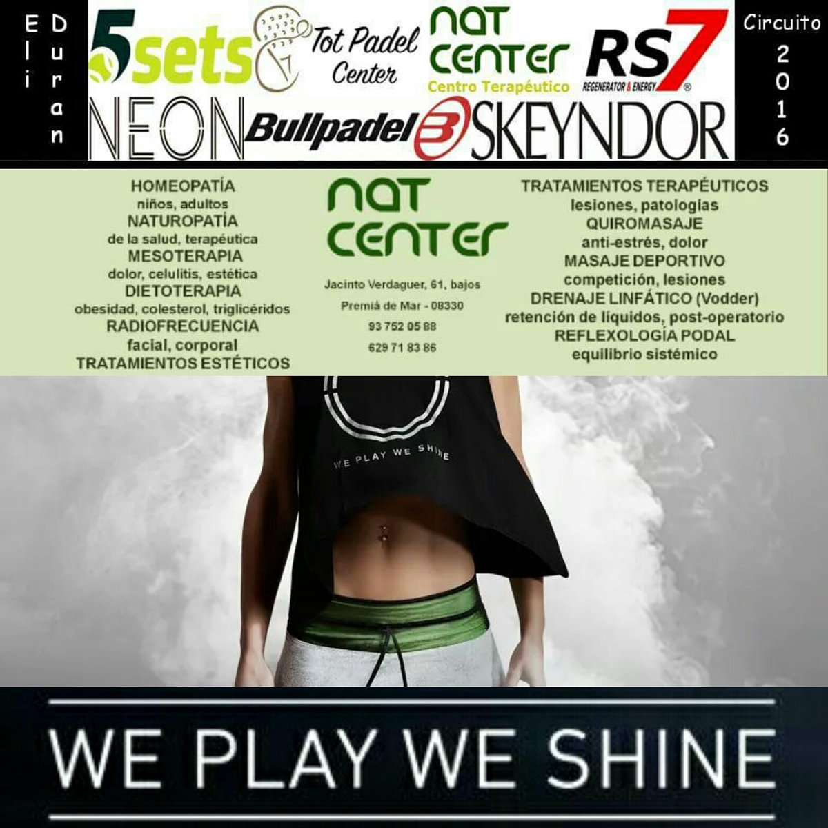 A tope para esta temporada! 👉allá vamooooos 🔝 <a href="/NatCenter/">Nat Center</a> <a href="/rs7farma/">RS7 Articulaciones</a> <a href="/skeyndor/">Skeyndor</a> @NEONStyle_es <a href="/bullpadelsport/">Bullpadel</a> <a href="/5/">Reserved</a>.sets