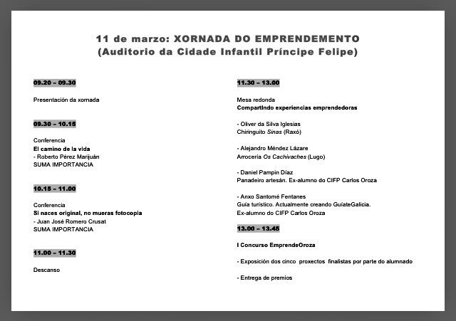 CarlosOrozaCIFP's tweet photo. Mañá ás 09.30 hrs. no auditorio da @depo_es "Xornada de Emprendemento" do @CarlosOrozaCIFP https://t.co/vs7qijj7Wm