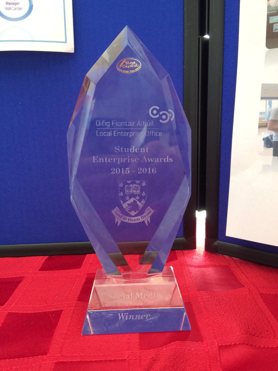 Great day out at the Sligo <a href="/StudentEntAward/">Student Ent Award</a> <a href="/LEOSligo/">LEO Sligo</a> ! Won the social media award😉hard work payed off! #StayFresh