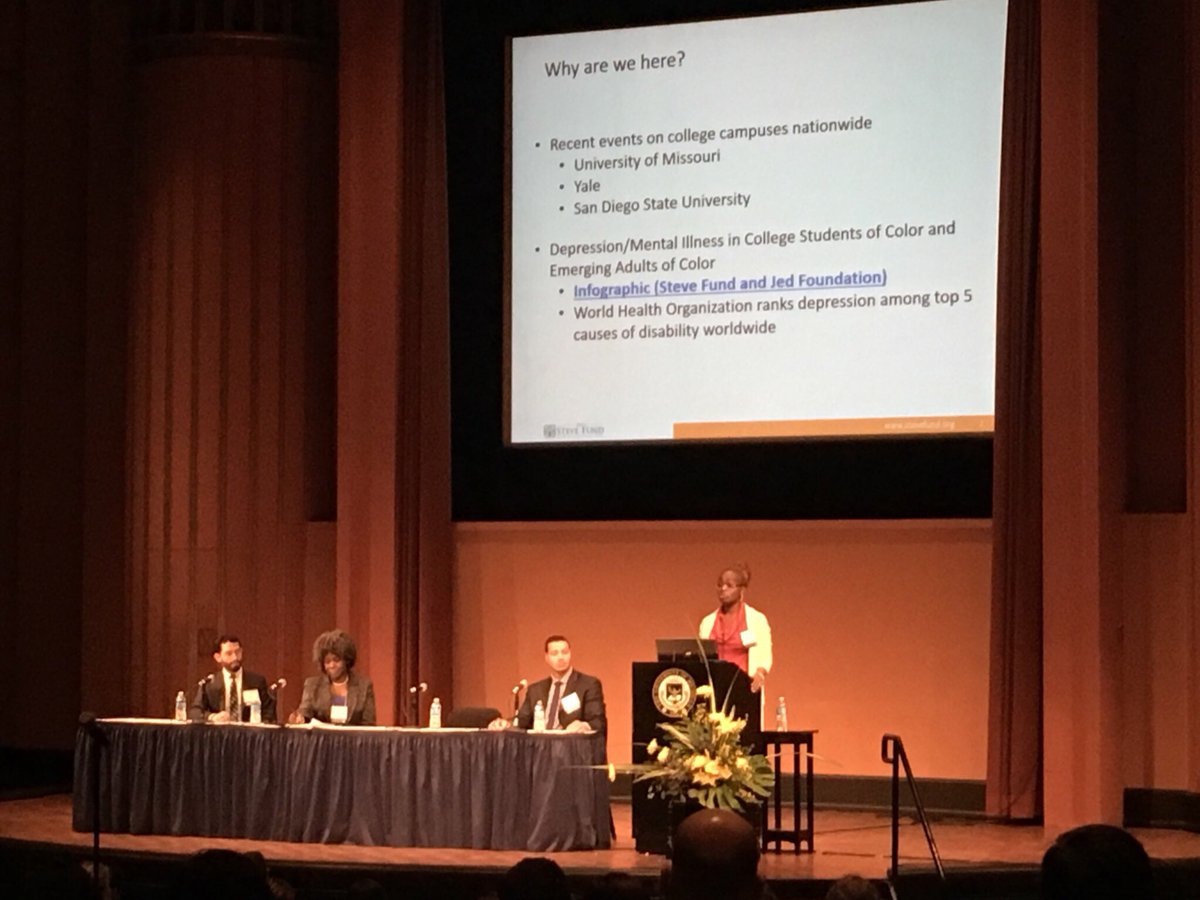 jedfoundation's tweet photo. Panel discusses practical things campuses can implement to support students of color at #DoCC16 today. https://t.co/CsusQ0SJ9L