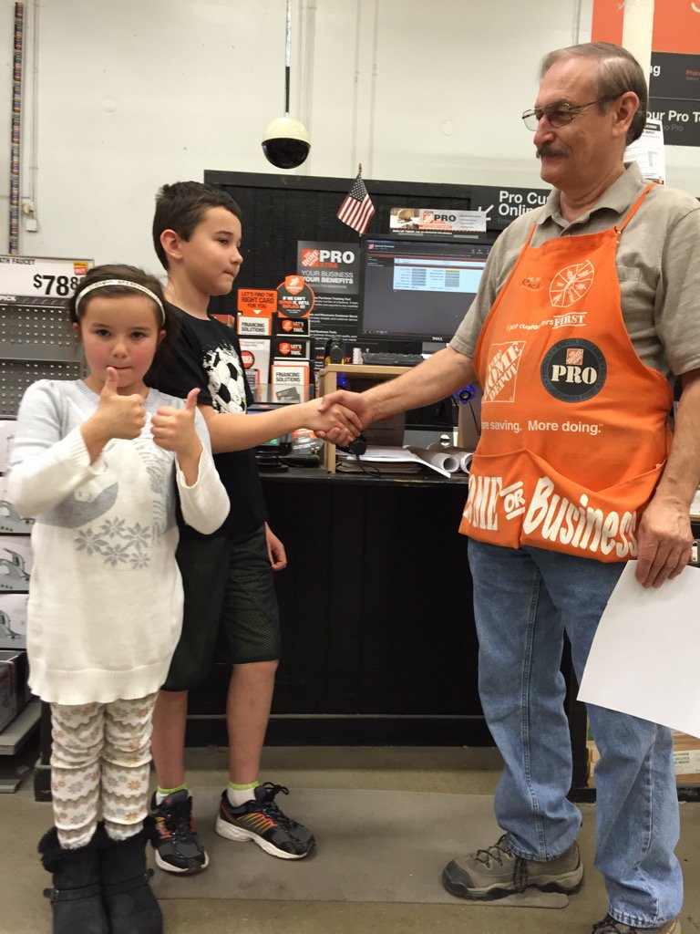 Boaz and Zella getting an estimate at Home Depot for SSO Day.                      #dobbslearns
