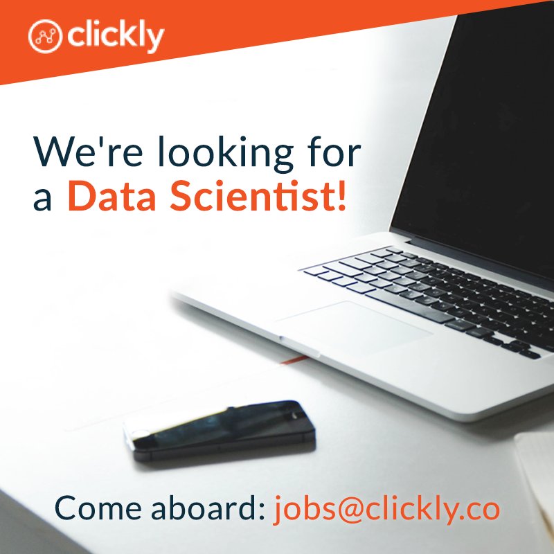 Clickly_co's tweet image. Are you passionate about data? Are you ready to join a fast growing startup? Come aboard!