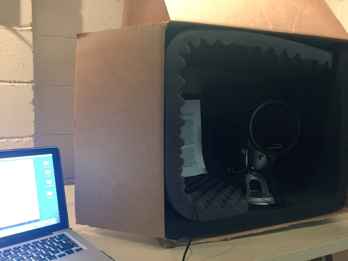 Thank you for the #diy VO box idea <a href="/altonbrown/">Alton Brown</a>! Works like a charm! #radio #host #vo #thedoggydish