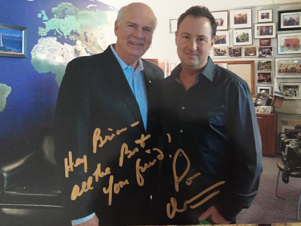 BrianJParsons's tweet photo. Big thank you to @petermansbridge for taking the time to sign this pic of us, much appreciated. Cc  @reshminair. https://t.co/VqRdztgedy