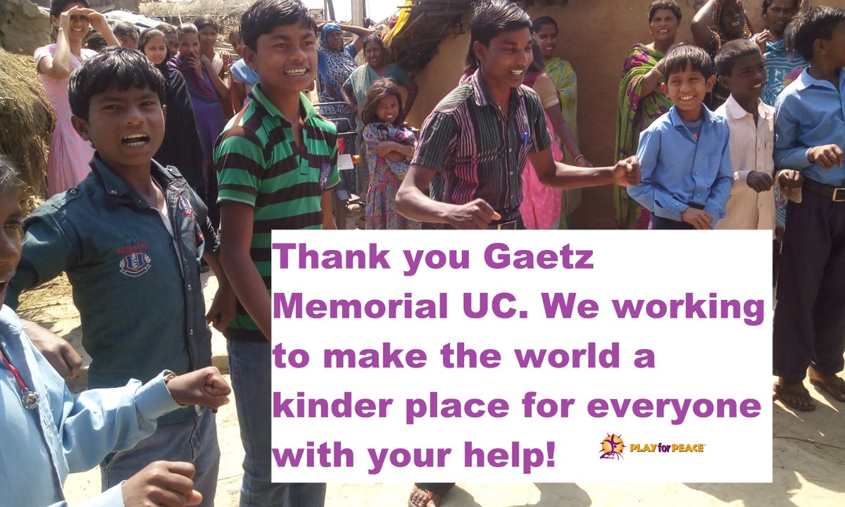 <a href="/GaetzMemorialUC/">Gaetz Memorial UC</a> Thank you for your support to @Play_for_Peace and our peace-builders around the world!