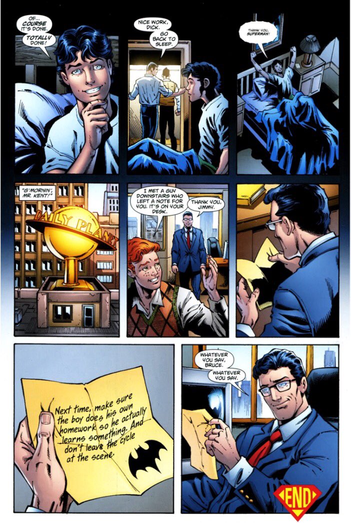 Clark did dick's homework so he wouldn't get grounded :'))