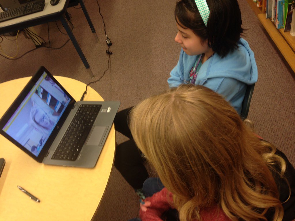 smblock16's tweet photo. Gompers and Huegel 5th graders team up on Hangouts to share their wax museum speeches!  #goG1 #MMSD https://t.co/1qUfA28QVT