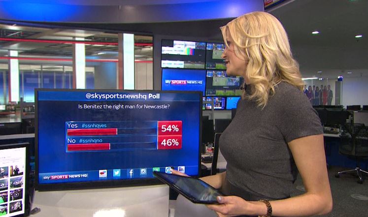 SkySportsNews's tweet photo. POLL UPDATE: Is Benitez the right man for Newcastle? Vote #ssnhqyes, #ssnhqno or here: https://t.co/Tv9amw20AC https://t.co/G1UycqYzfR