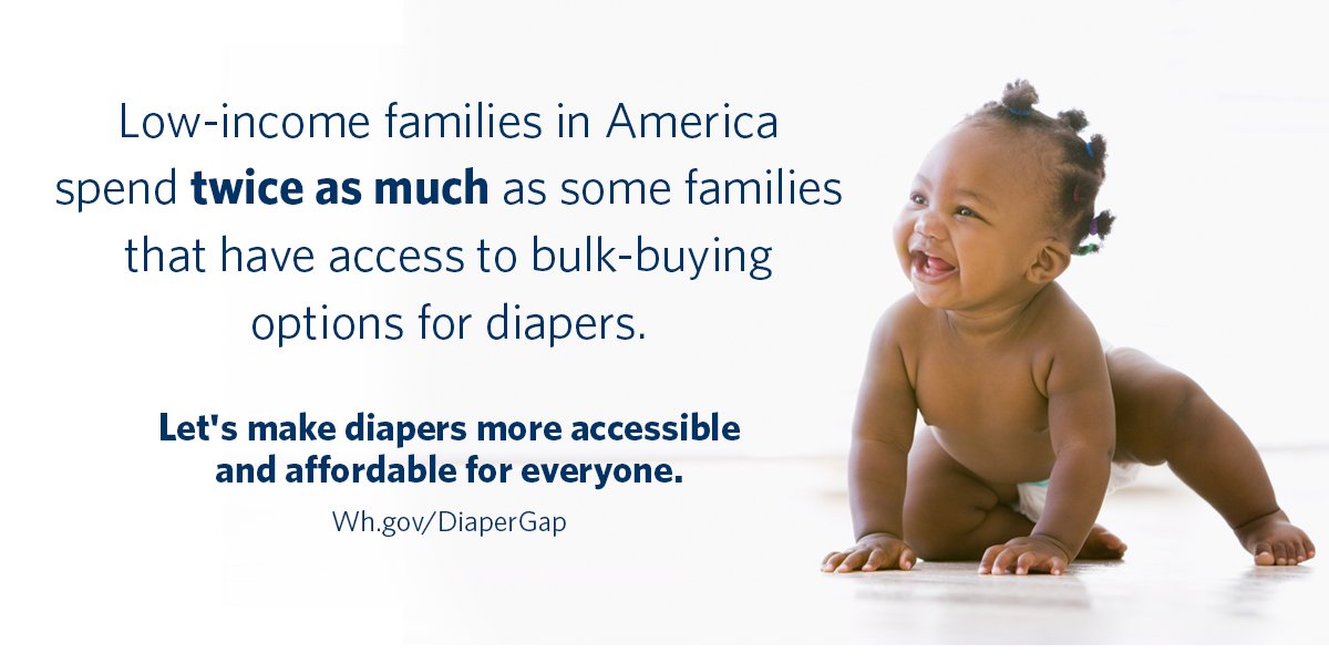 ObamaWhiteHouse's tweet image. There's a diaper disparity in this country. Here's how we're taking action to fix it: wh.gov/DiaperGap