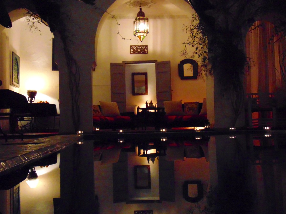 Courtyard at night. #riadchameleon  #marrakech #marrakechholiday