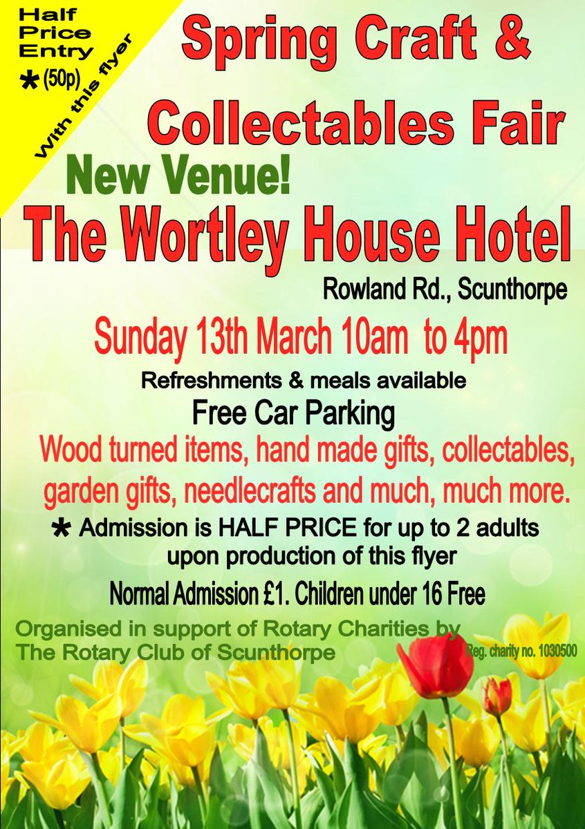 Scunthorpe Rotary (@rcofscunthorpe) on Twitter photo Our Crafts & Collectables Fair is this Sunday - 13th. Exciting NEW VENUE <a href="/WortleyHouse/">Wortley House Hotel</a> Scunthorpe, See you there! Our Crafts & Collectables Fair is this Sunday - 13th. Exciting NEW VENUE <a href="/WortleyHouse/">Wortley House Hotel</a> Scunthorpe, See you there!