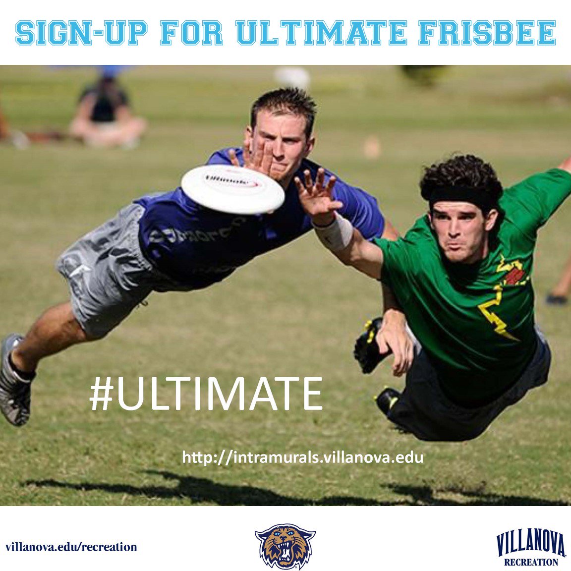 VillanovaREC's tweet photo. Think you can be the next @Brodiesmith21? Sign-up for IM Ultimate! #VUIM #NovaNation #Ultimate https://t.co/0bK6XyHKf8