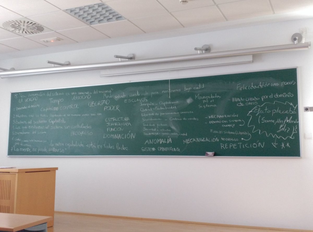 Marilo175's tweet photo. Intercambio de palabras y frases claves  en evaluación de hoy! #TiemposModernos #MatrixCapitalista #OCE2016 @LolaDaz https://t.co/bLICNm2w7R