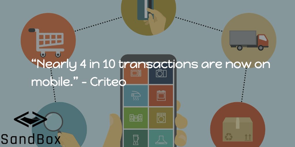 SandboxCommerce's tweet image. 40% of #eCommerce transactions are now mobile - is your #brand ready for those sales? #SandBoxApp = $$$ on mobile!