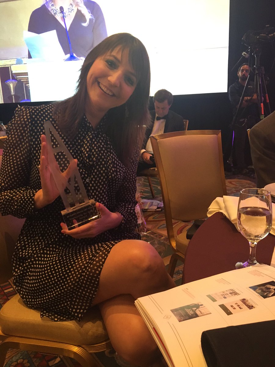 KatesClub's tweet photo. Always deserving! @KateAtwood wins the 2016 Marketing for Good Award at the AMY Awards! #makeyourmarkatl https://t.co/vSiehDo4mE