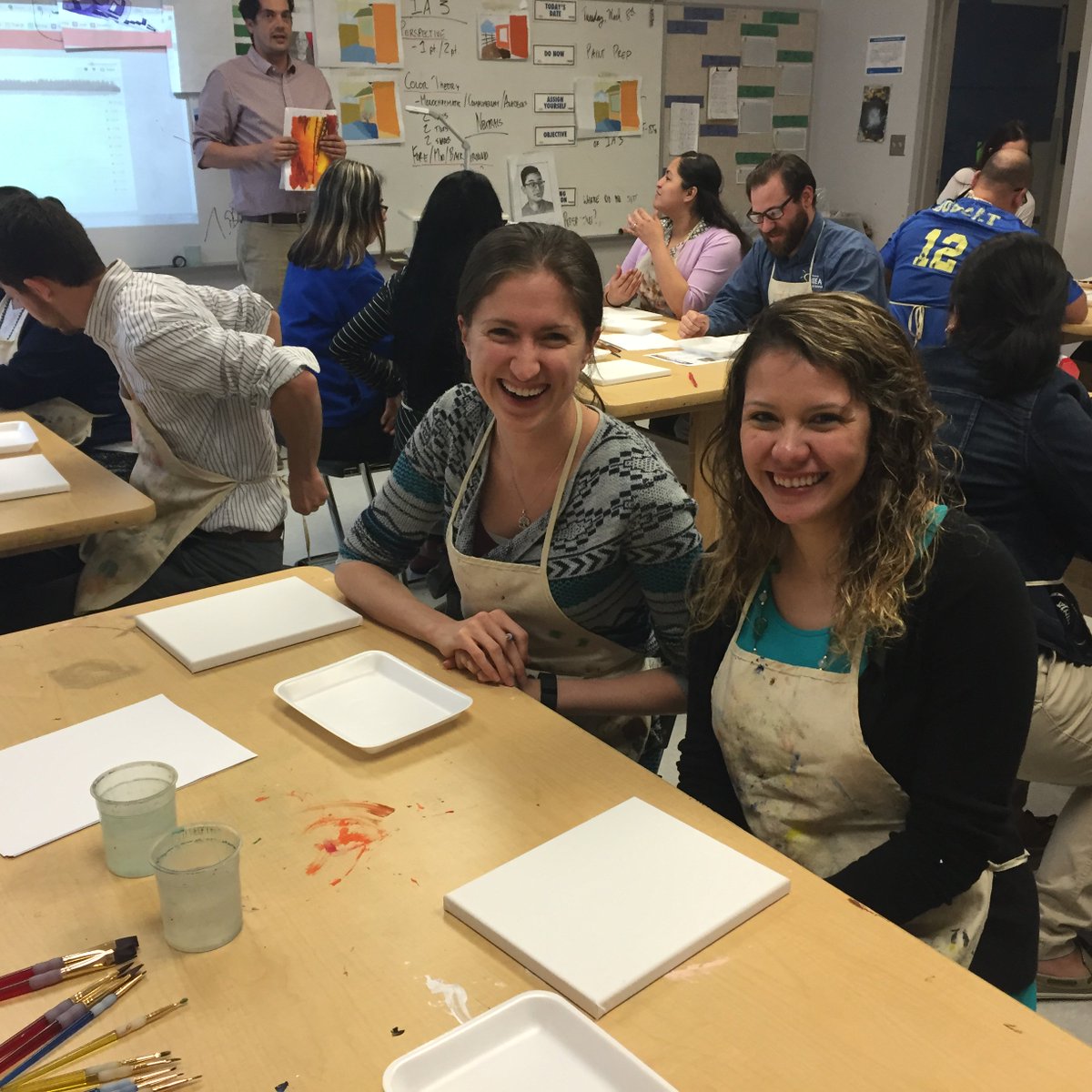 ICPBobcats's tweet photo. IDEA CP teachers learning how to paint on a Faculty Thursday! Thank you Mr. Weber! https://t.co/qeVQioUjMo