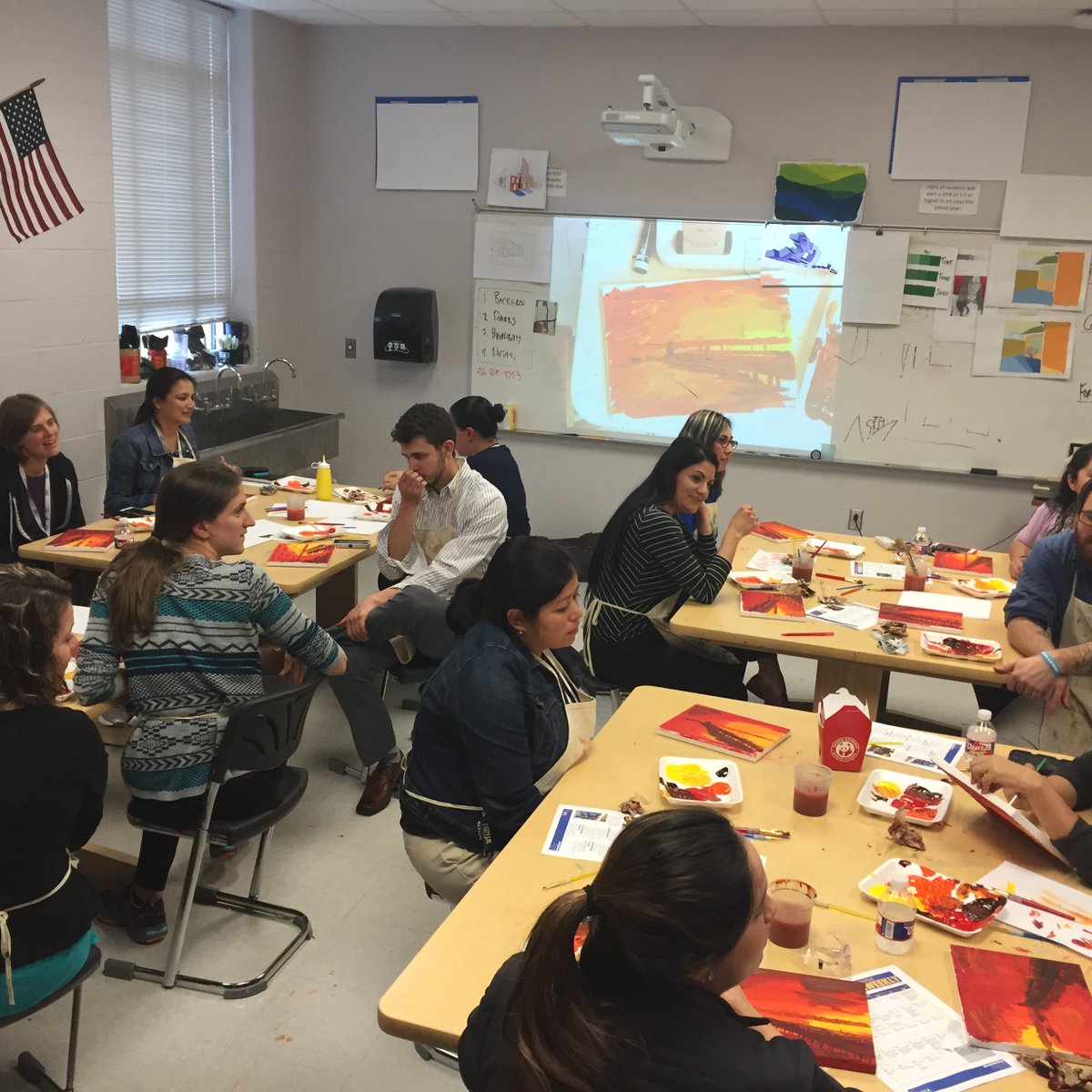 ICPBobcats's tweet photo. IDEA CP teachers learning how to paint on a Faculty Thursday! Thank you Mr. Weber! https://t.co/qeVQioUjMo