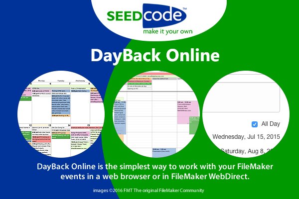 FileMakerToday's tweet photo. Seedcode's DayBack Online Goes Mobile https://t.co/34LjmRS12m #filemaker #filemakerapps @seedcode https://t.co/XQokRgg1qm