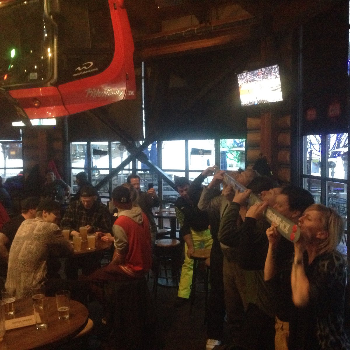 RedChairBand_'s tweet photo. #shotski in action @merlinsbar with Red Chair rocking 6-8 (aka NOW)! #Whistler #livemusic #rock #powday https://t.co/KrhNSMAfXy