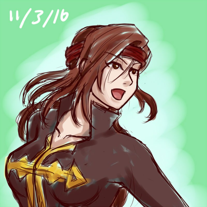 Jeroz's tweet photo. This time I do both rough sketch and shoddy coloring in one go. #60minsketch #Hope #WitchSlayer #Heroesofnewerth https://t.co/sSuggs45Fx