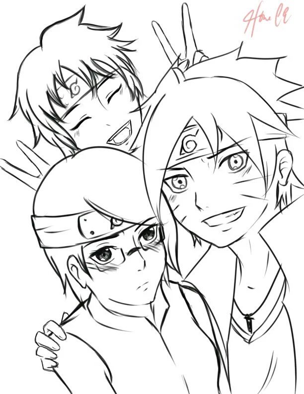 Como desenhar o Boruto / Sarada Uchiha / Mitsuki