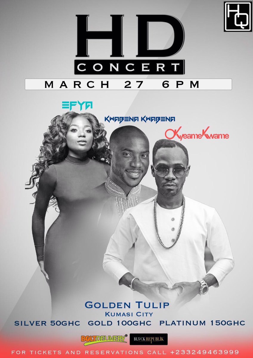 KobbyOriginal's tweet photo. Best city in GHANA KUUMASI 
#HD CONCERT. 27 MARCH 
TYM 6PM 
AT GOLDEN TULIP ....
@blaqueboy2131
@skpisty
@AromaManu5 https://t.co/hBwvJEUgI8