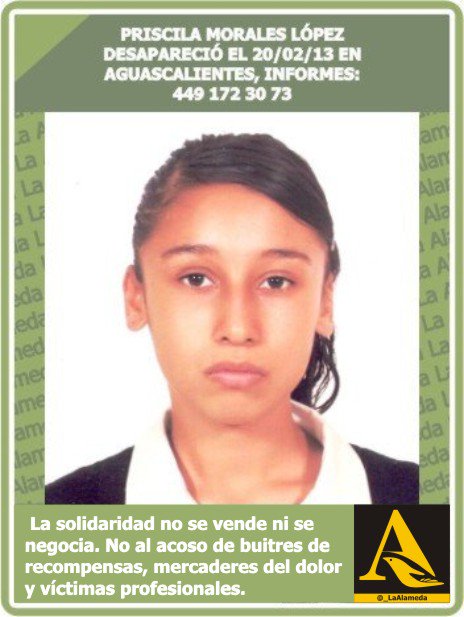 _LaAlameda's tweet image. #Tebuscamos Priscila Morales López 20/02/13 en #Aguascalientes 4491723073 @RicardoRenter15 @DulceMariaNunez