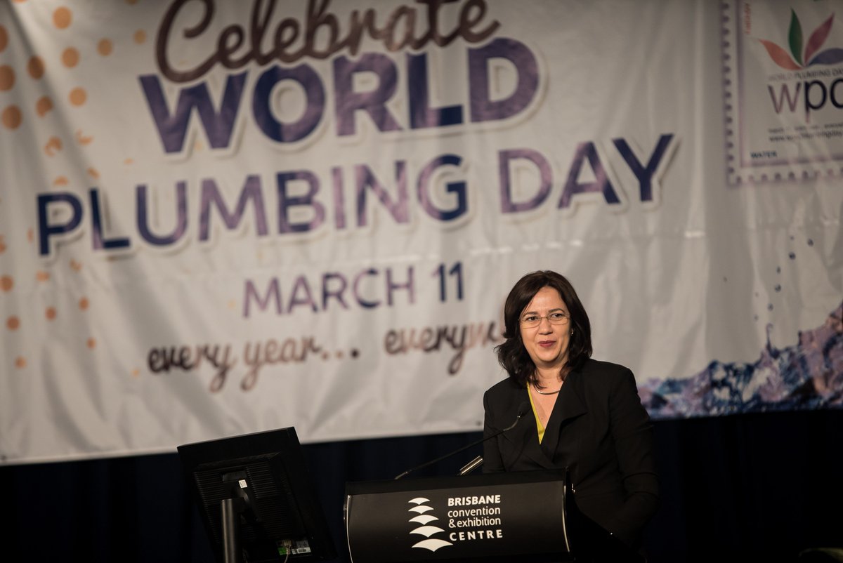 a_palaszczuk's tweet photo. Rebecca Senyard is #QLD's first ever Women's Ambassador for Plumbing. Congratulations! #WorldPlumbingDay #MPAQ https://t.co/NEYg5PfIWf