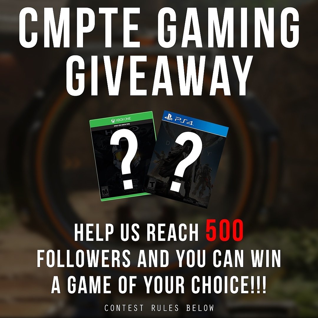 CMPTE_Gaming's tweet image. Follow us on instagram "cmpte.gaming" and enter to win a game of your choice! #CMPTE #videogames #giveaway