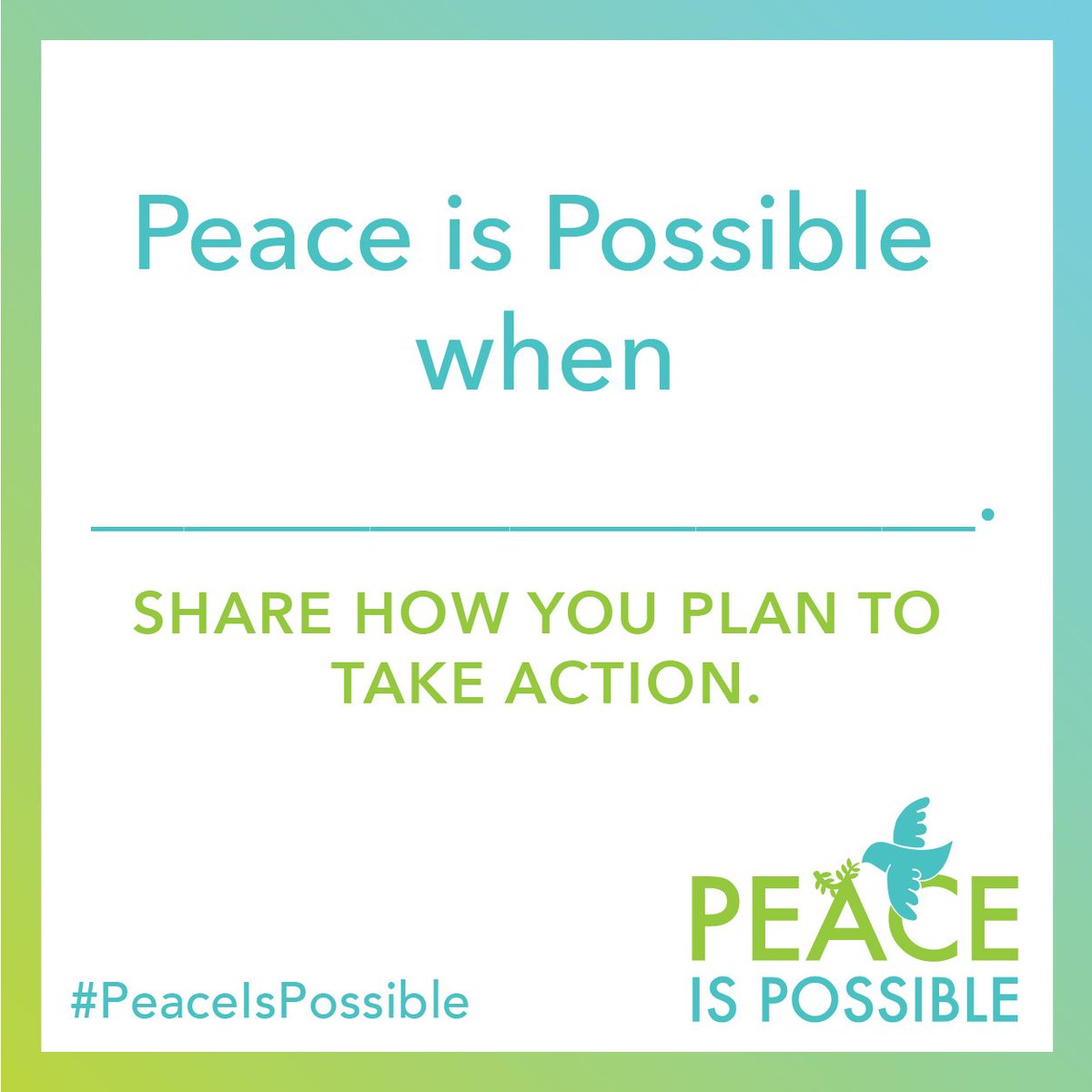 jcileaders's tweet photo. Fill in the blank and let us know how you think #PeaceIsPossible! Make your commitment @ https://t.co/BpJ38TyVpL! https://t.co/rfupJXarZy