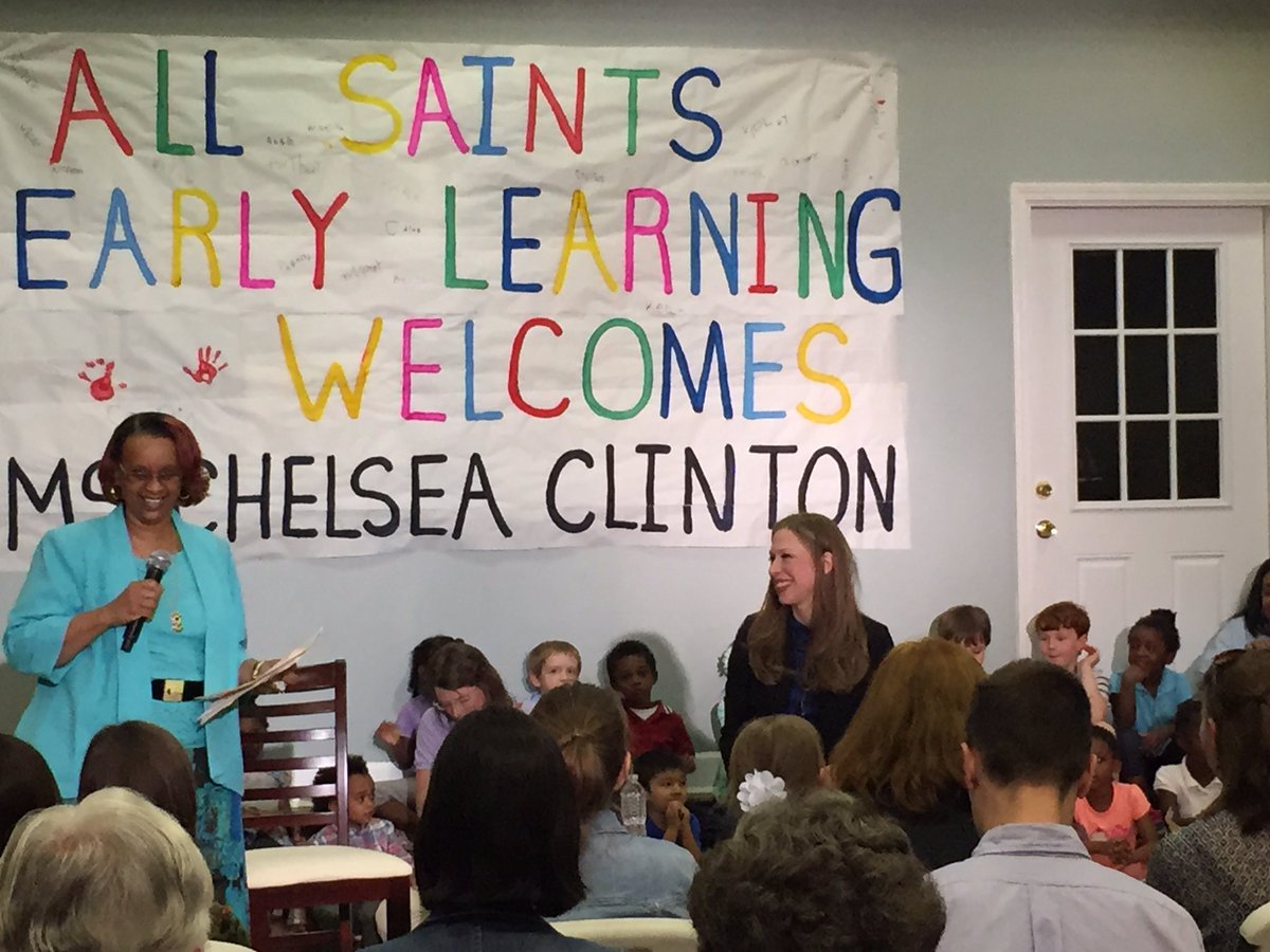 SamGraubard's tweet image. Chelsea Clinton is speaking to a room full of parents &amp;amp; kids @ActionNewsJax