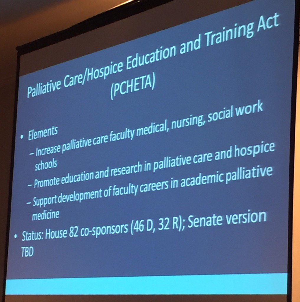 EWidera's tweet image. Palliative Care and Hospice Education and Training ACT #PCHETA - 46 D and 32 Republicans co-sponsoring. #hpm16