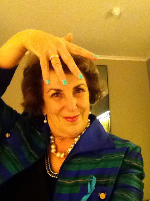 Edwina_Currie's tweet photo. It's Ovarian Cancer Awareness Month. Wear Barry Teal's #TealTips @Ovacome Great colour! https://t.co/F4m47X3glg