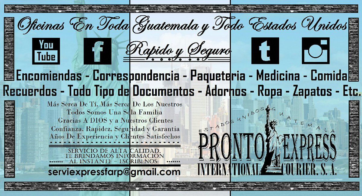 ProntoExpress's tweet image. Envia tus encomiendas... rapido, seguro y de confianza!..