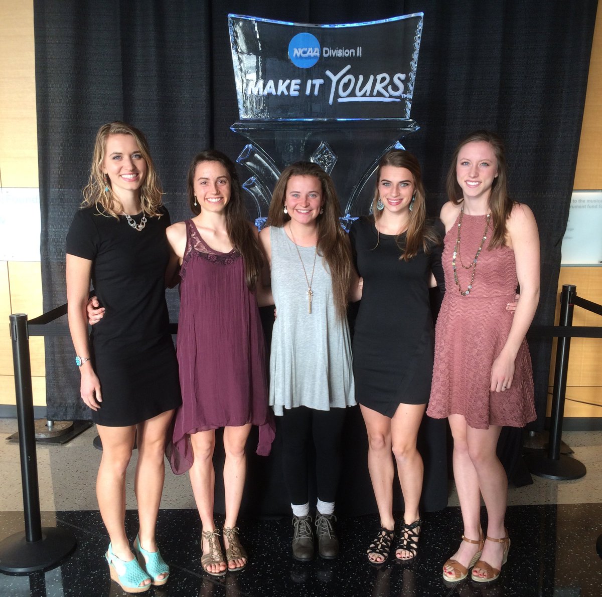 CUJackets's tweet photo. The @NCAADII T&amp;F Championship Banquet @pittstate / l-r:  @CedarvilleTF Bredeson/Hoffman/Smith/Esbenshade/Koch. https://t.co/1cqdd7y8lZ