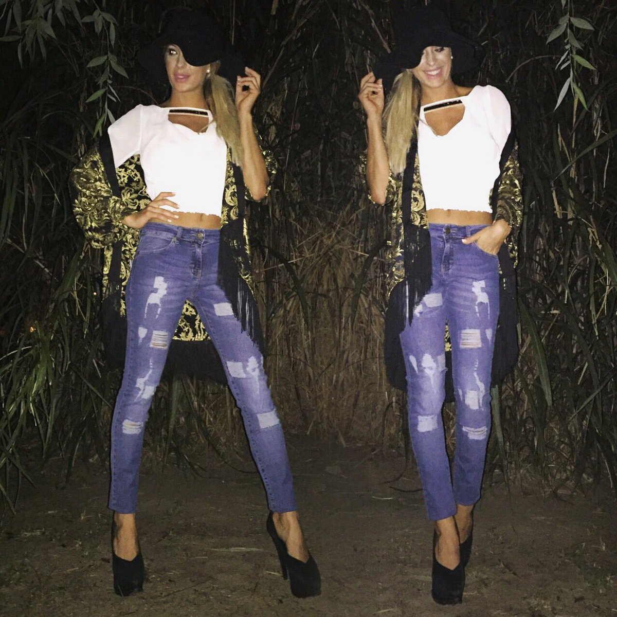 noeliamarzol's tweet photo. Cena #junggle #rain #night 
Total look by @roshmoda https://t.co/Xy6A8siP3b