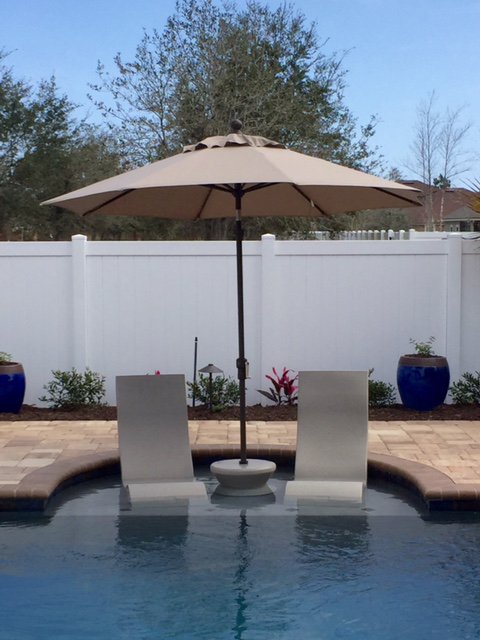 Check out this beautiful custom ledge designed specifically for the customer's loungers. Lovely! #floridapools