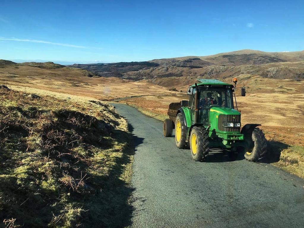 mosstraveltv's tweet image. Passing a #tractor on a narrow #road near #Ulpha in the #LakeDistrict, #Cumbria, #England. #travel #tourism #touris…