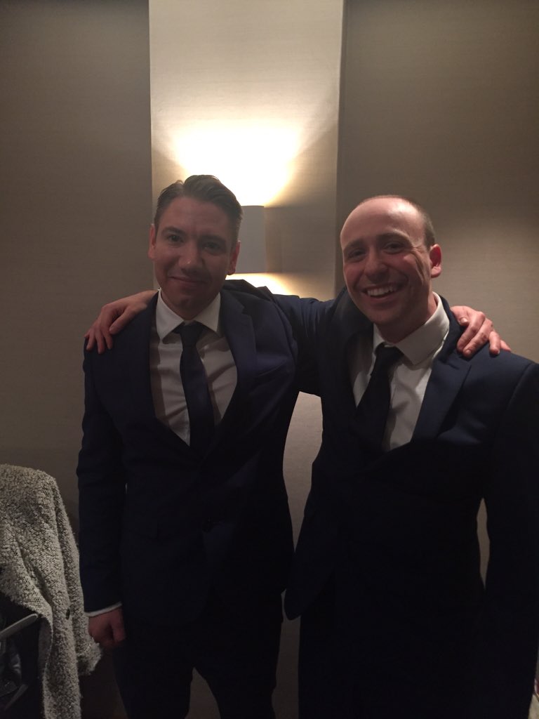 Dom_Sacco's tweet photo. On brand. Matching suits. On message. Team @pcr_online @AndrewWooden82 #PCRAwards2016 #BlueSuitCrew https://t.co/gmqmJYKYtq