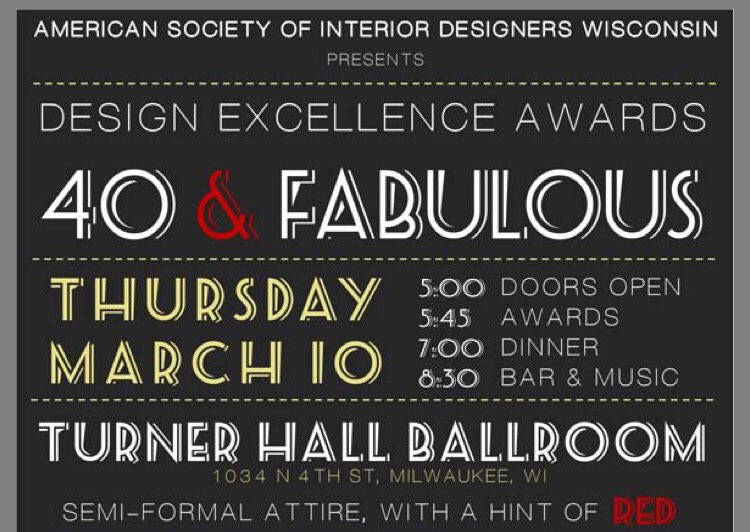 BobN_EUA's tweet photo. Good luck @EUA Designers at the @asidwi awards tonight at #turnerhall !! https://t.co/reEnxIhWFM